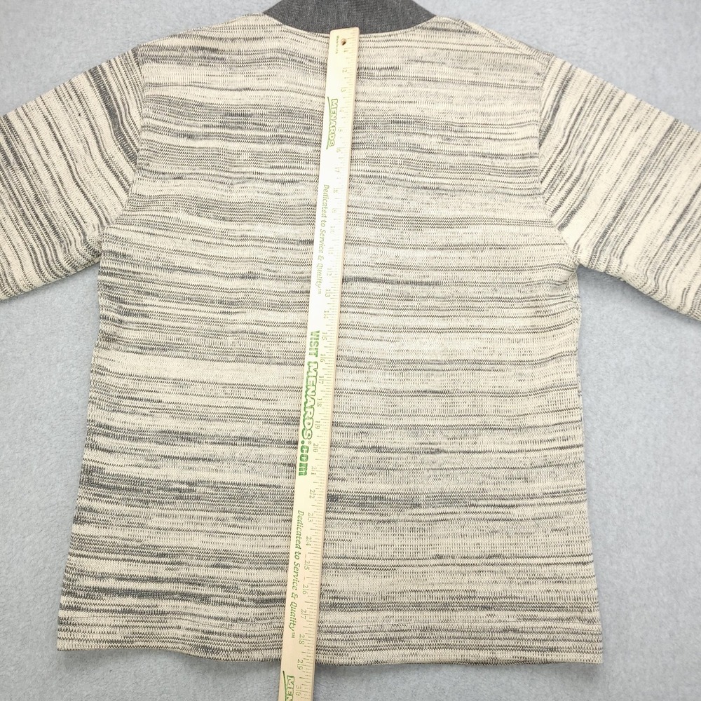 Dehen 1920 Knitting Co Sweater Mens XL Gray Beige Wool Striped Cardigan Made USA - Picture 13 of 16
